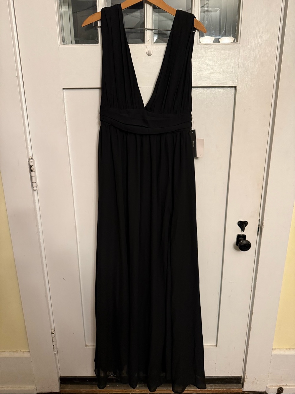 Lulu's Black Deep V Maxi Dress